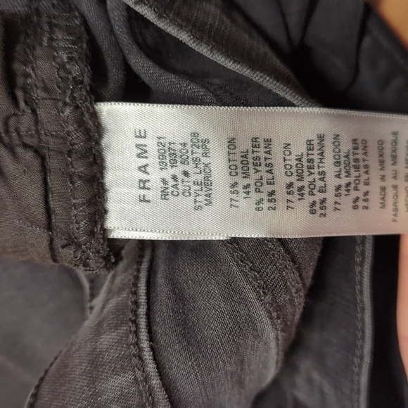 Frame Le High Straight Leg Jeans Women's 32 Black Distressed Knee Denim Pant - Picture 7 of 7